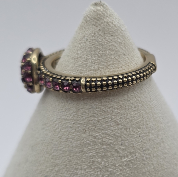 Heidi Daus Pave Rhinestone Ring Dark Pink 7.25 Inches - Picture 7 of 9
